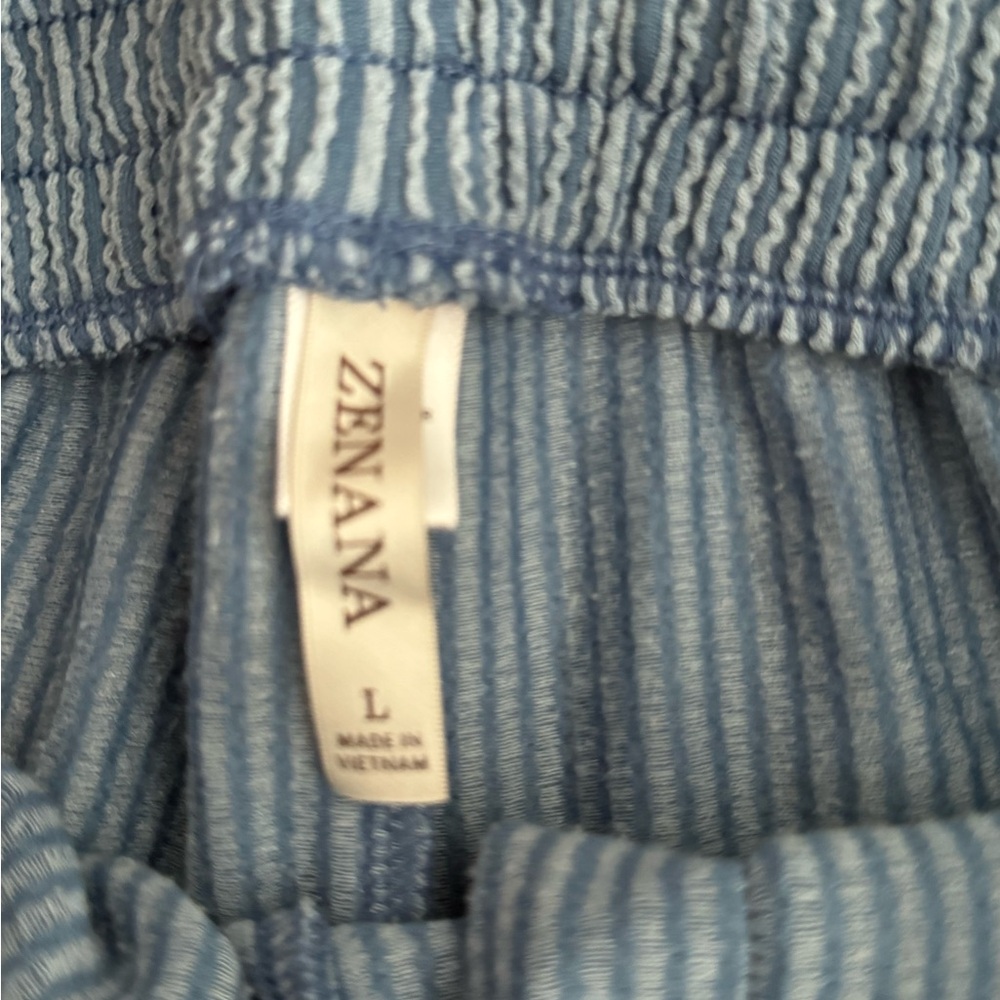 **SOLD *** Zenana Ribbed Blue Lounge Set - Picture 6 of 6